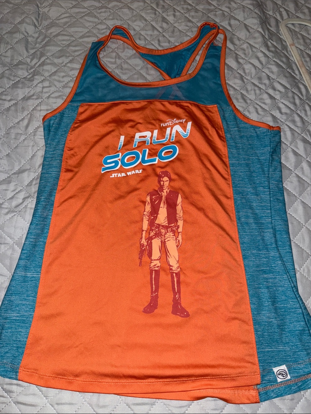 Run Disney Men’s Orange & Teal Star Wars 'I RUN SOLO' Tank